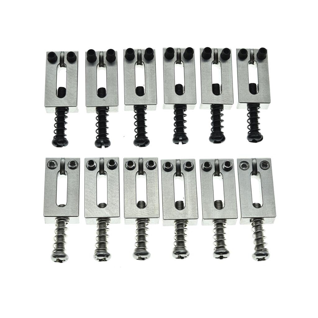 Dopro Upgraded Version Solid Stainless Steel Guitar Bridge Saddles 10.8mm for Stratocaster or Telecaster